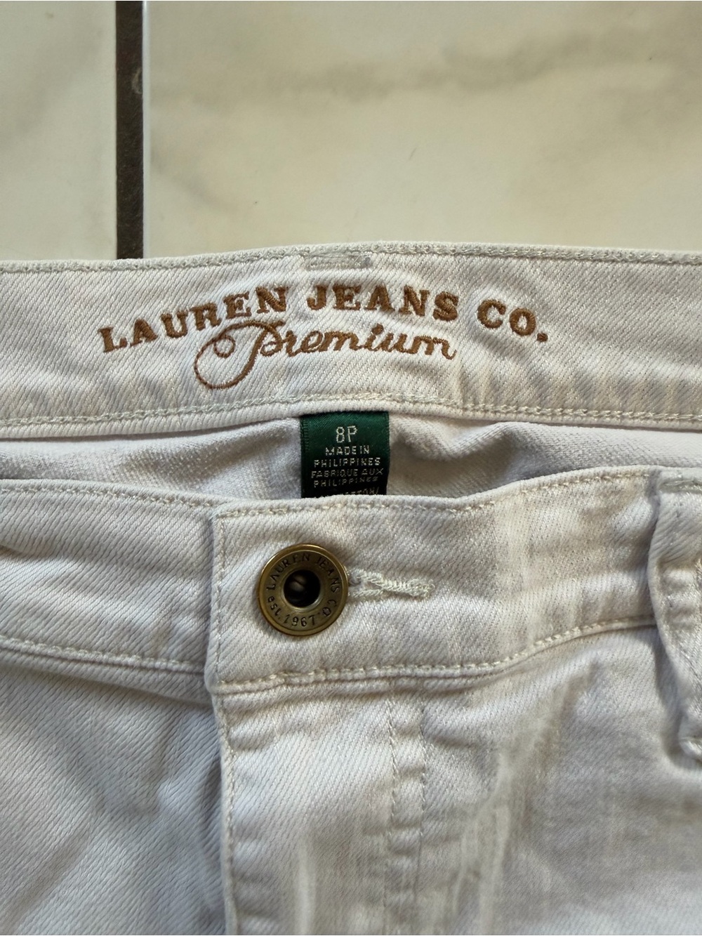 Lauren Ralph Lauren Cream Wide-Leg Jeans - Picture 2 of 8
